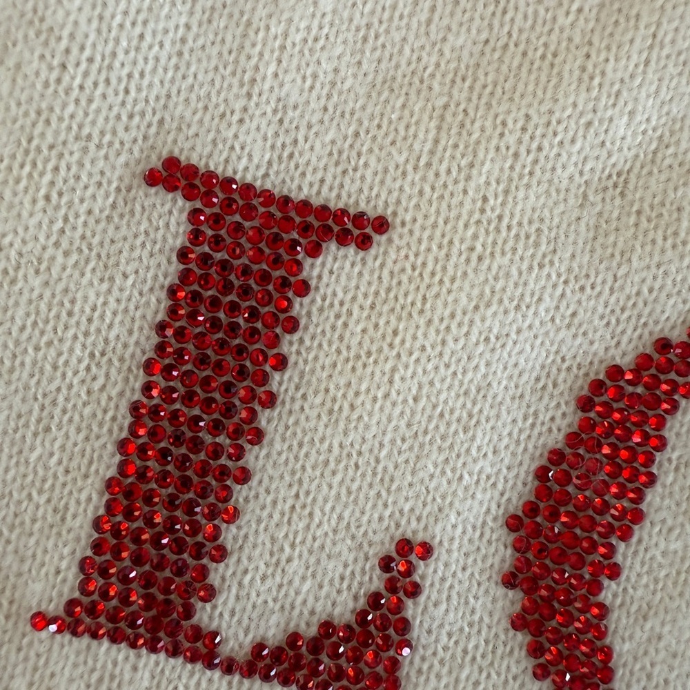 Le Superbe “LOVE” Wool & Cashmere Short-Sleeve Sweater – Size Medium - Picture 4 of 7